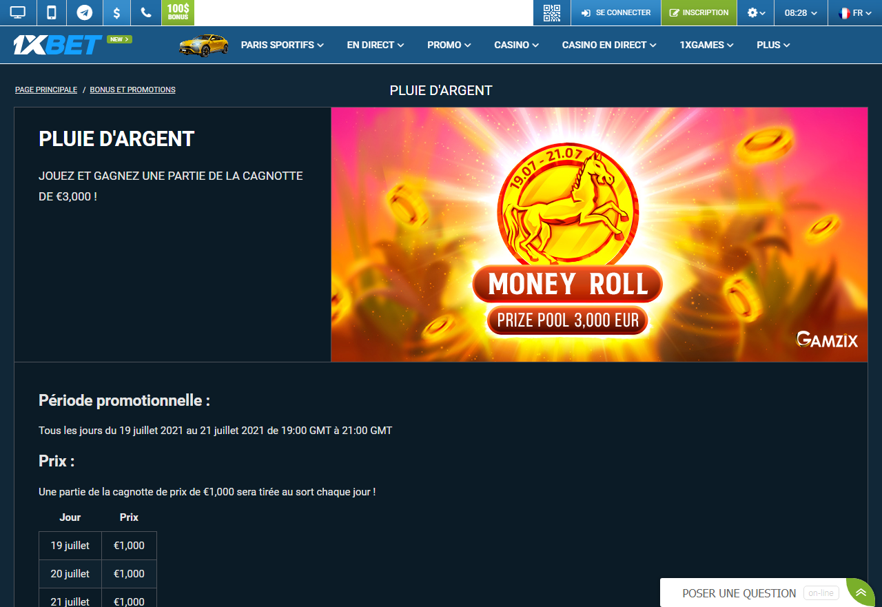1xBet - Pluie d'argent