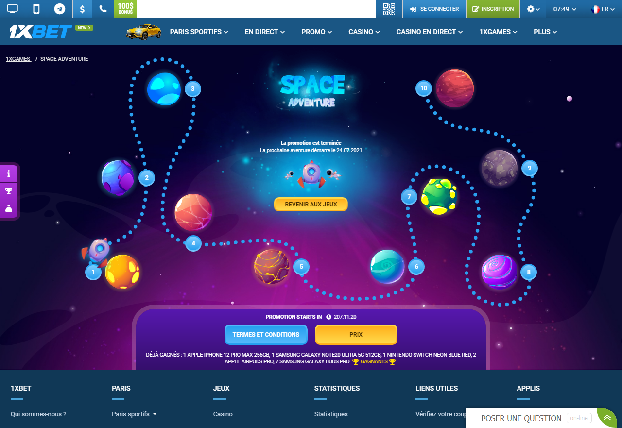 1xBet - Space Adventure