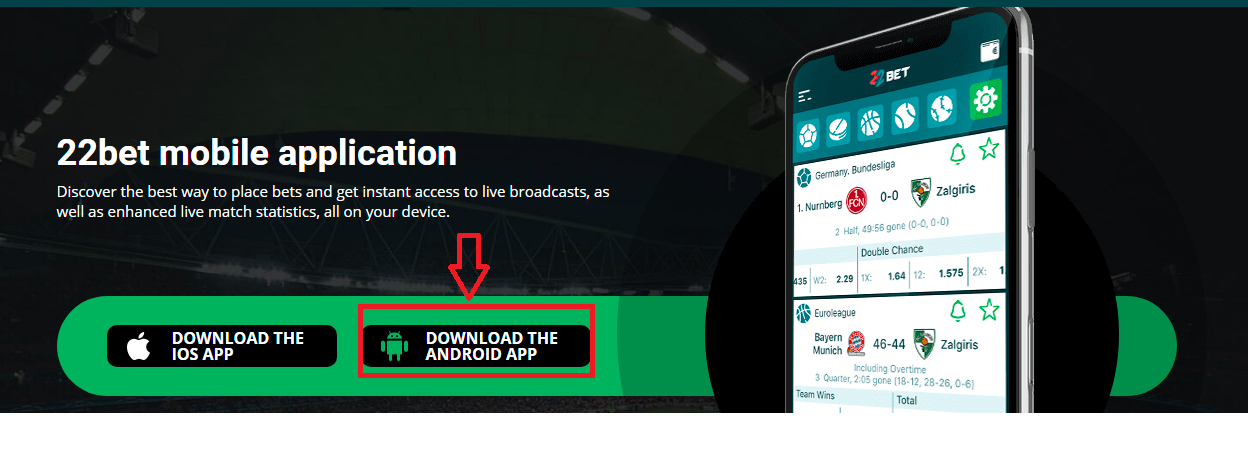 22Bet pour Android 1